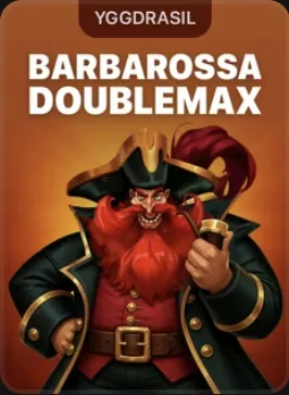 Capitán pirata de barba roja con pipa sobre fondo naranja, miniatura de Barbarossa DoubleMax