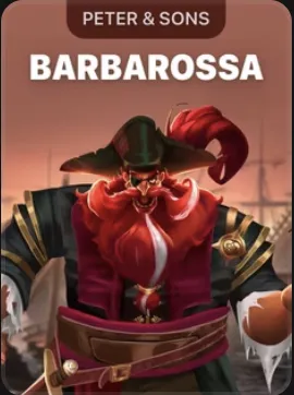 Pirata de barba roja con sombrero negro y pluma roja, miniatura de Barbarossa